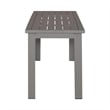 Pemberly Row Aluminum Outdoor Dining Bench UV Water Resistant in Gray Granite