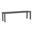 Pemberly Row Aluminum Outdoor Dining Bench UV Water Resistant in Gray Granite