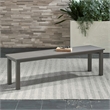 Pemberly Row Aluminum Outdoor Dining Bench UV Water Resistant in Gray Granite