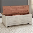 Pemberly Row Antique White Storage Trunk with Cedar-Lined Interior