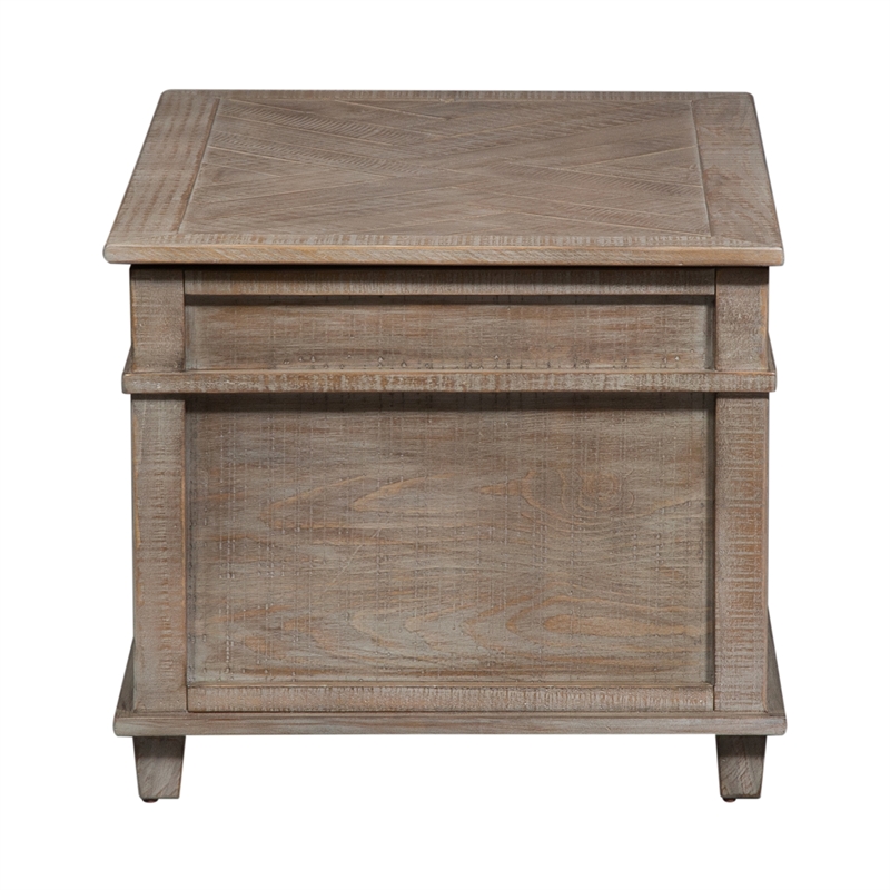 Pemberly Row Weathered Taupe Storage Trunk with Cedar Lined Interior
