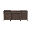 Pemberly Row Executive Desk with Leather Panel Insert in Brown Finish