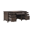 Pemberly Row Executive Desk with Leather Panel Insert in Brown Finish
