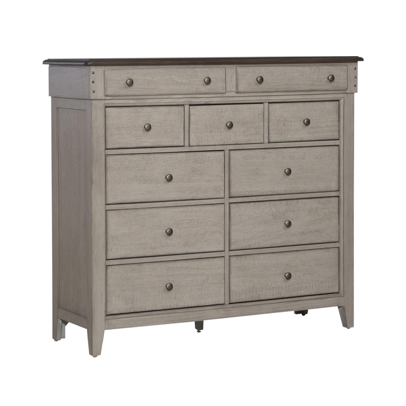 Pemberly Row 11 Drawer Chesser with Cedar Lined Drawers in Weathered Linen