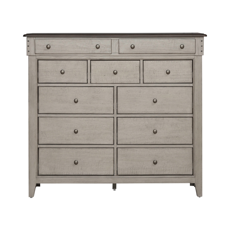 Pemberly Row 11 Drawer Chesser with Cedar Lined Drawers in Weathered Linen