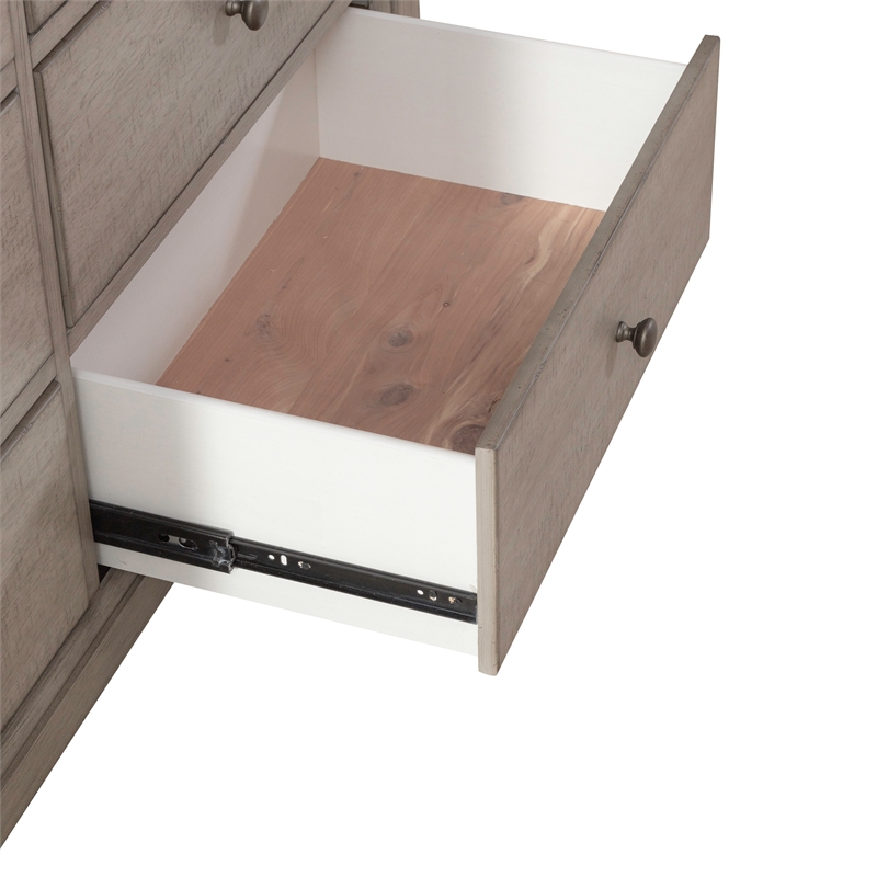 Pemberly Row 11 Drawer Chesser with Cedar Lined Drawers in Weathered Linen