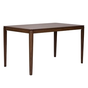 Pemberly Row 5 Piece Rectangular Table Set in Medium Brown with Chairs