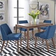 Pemberly Row 5 Piece Rectangular Table Set in Medium Brown with Chairs