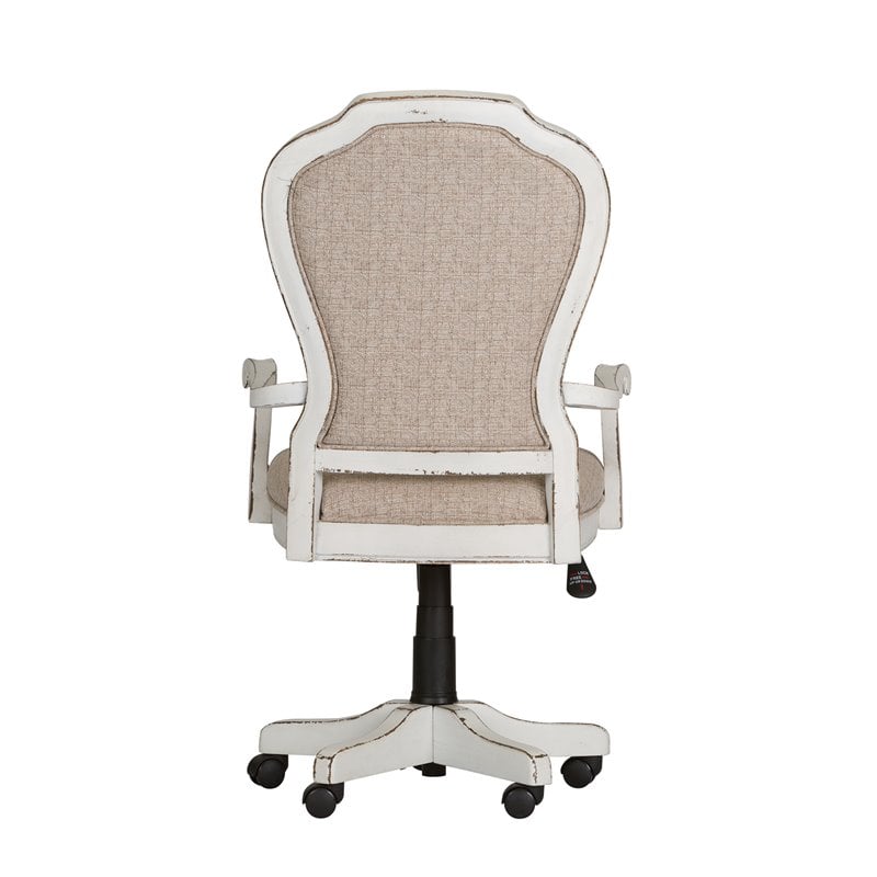Pemberly Row White Jr Executive Desk Chair with Adjustable Height