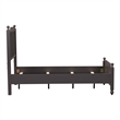 Pemberly Row Dark Gray Full Panel Bed with Slat Overlays and Bun Feet