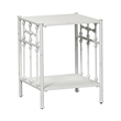 Pemberly Row Metal Open Night Stand in Antique White with Spindle Design
