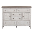 Pemberly Row White 2 Door 6 Drawer Chesser with Cedar Lined Drawers