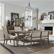 Pemberly Row 6 Piece Leg Table Set with Upholstered Chairs and Bench