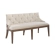 Pemberly Row Upholstered Shelter Dining Bench in Dusty Taupe
