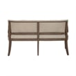Pemberly Row Upholstered Shelter Dining Bench in Dusty Taupe