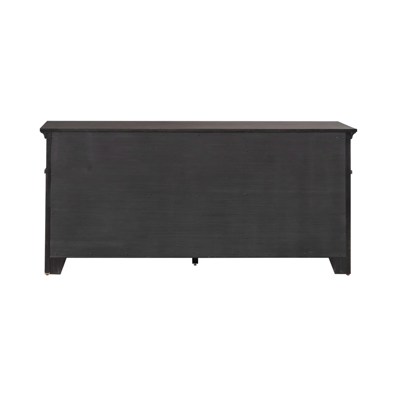 Pemberly Row Credenza with Dovetail Drawer Construction in Saddle Brown