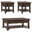 Pemberly Row 3-Piece Lift-Top Table Set in Brown Finish