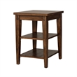 Pemberly Row 3 Tier Table with Planked Shelves in Dark Brown