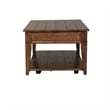 Pemberly Row Lift Top Cocktail Table with Storage Cubbies in Dark Brown