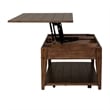 Pemberly Row Lift Top Cocktail Table with Storage Cubbies in Dark Brown
