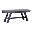 Pemberly Row Transitional Bench with Trestle Base and Center Shelf in Gray