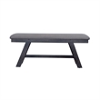 Pemberly Row Transitional Bench with Trestle Base and Center Shelf in Gray