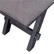 Pemberly Row Transitional Bench with Trestle Base and Center Shelf in Gray