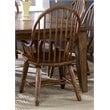 Pemberly Row Bow Back Solid Wood Dining Arm Chair in Rustic Oak