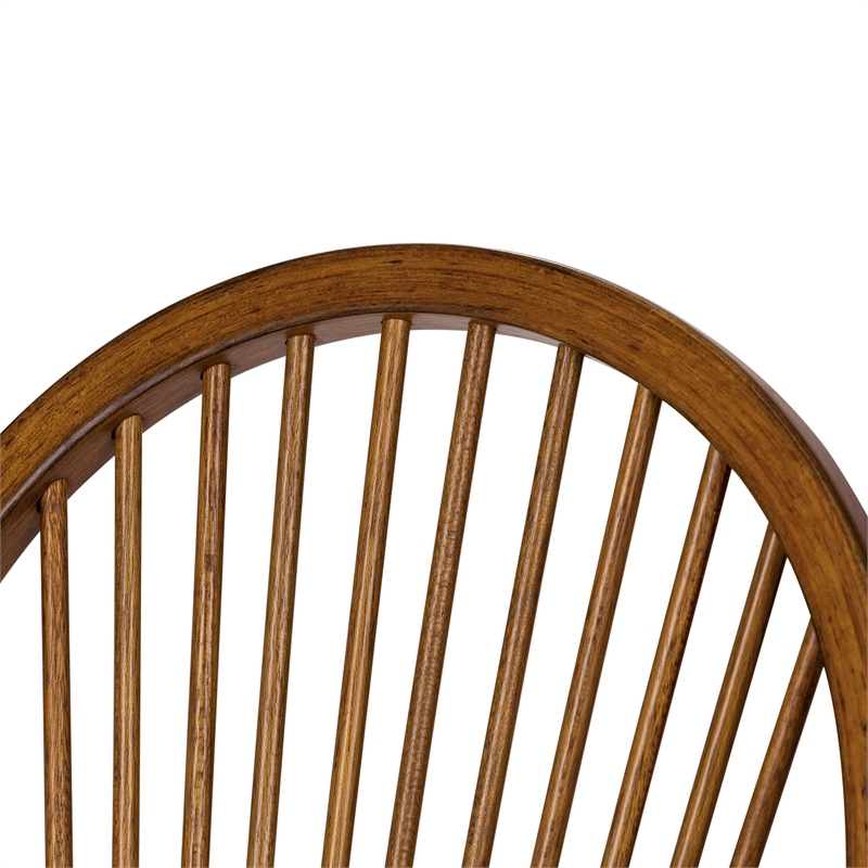 Pemberly Row Sheaf Back Dining Side Chair Set of 2 in Rustic Oak