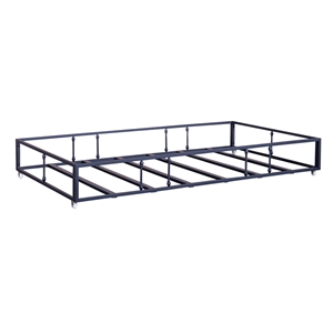 Pemberly Row Youth Bedroom Twin Trundle with Turned Spindles in Navy