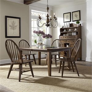 Pemberly Row 5 Piece Rectangular Dining Table Set with Drop Leaves
