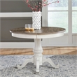 Pemberly Row 5 Piece Pedestal Table Dining Set with X Back Chairs in White