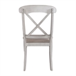 Pemberly Row 5 Piece Pedestal Table Dining Set with X Back Chairs in White