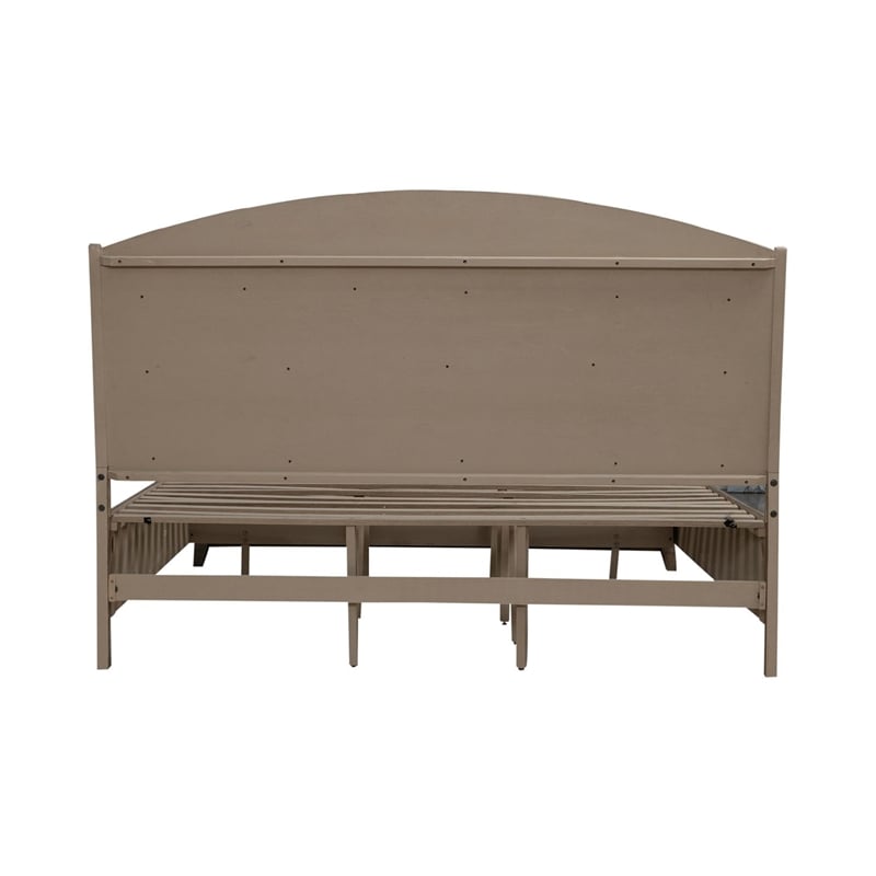 Pemberly Row King Upholstered Storage Bed with Cedar Drawers in Burnished Beige