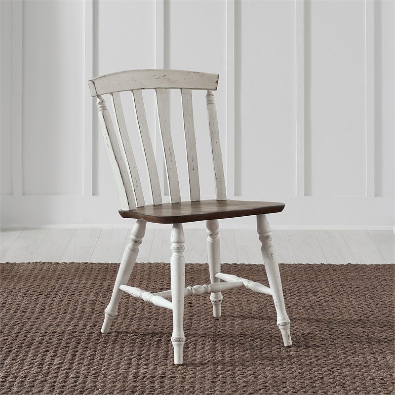 Pemberly Row 3 Piece Drop Leaf Table Set with Slat Back Chairs in White