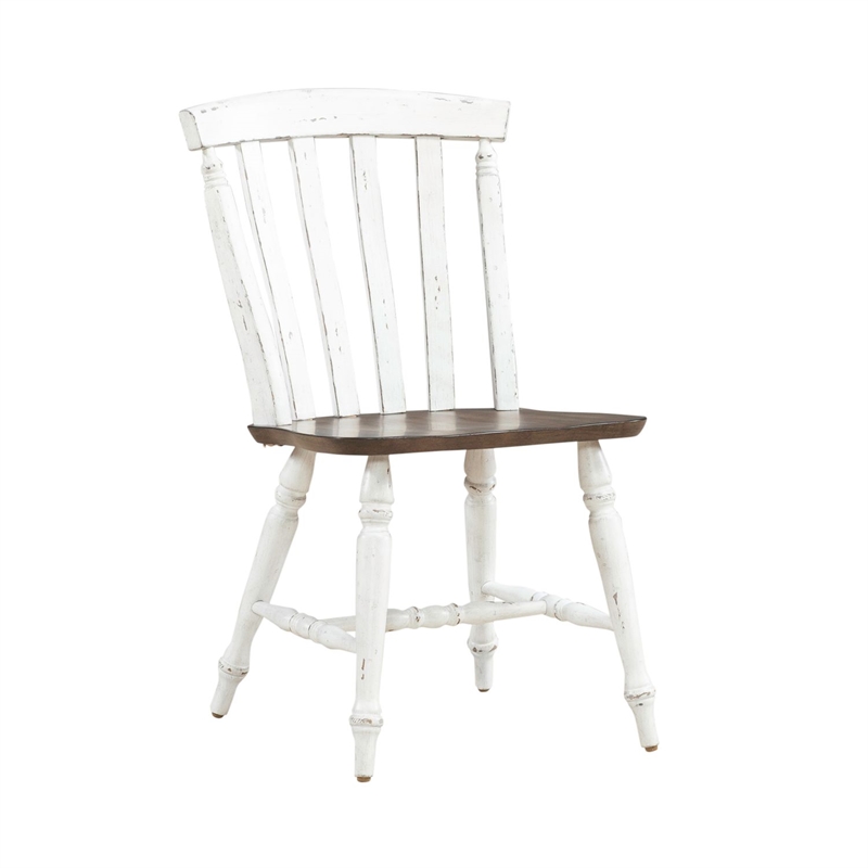 Pemberly Row 3 Piece Drop Leaf Table Set with Slat Back Chairs in White