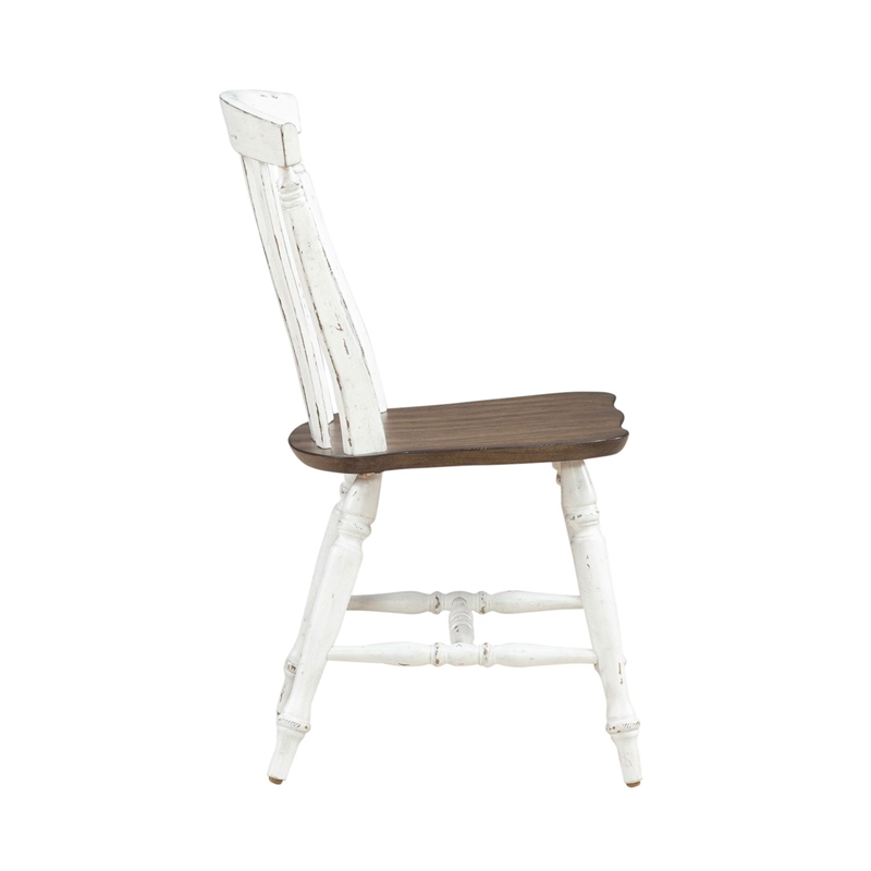 Pemberly Row 3 Piece Drop Leaf Table Set with Slat Back Chairs in White