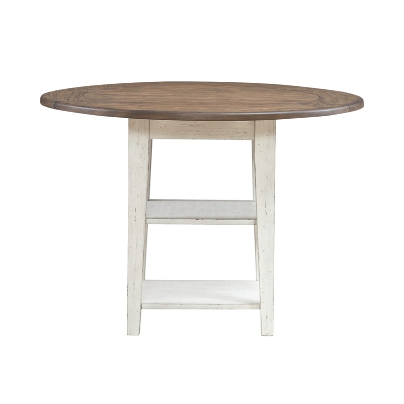 Pemberly Row 3 Piece Drop Leaf Table Set with Slat Back Chairs in White