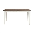 Pemberly Row Rectangular Leg Dining Table with Butterfly Leaf in White