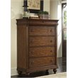 Pemberly Row 5 Drawer Chest with Louis Philippe Styling in Rustic Cherry