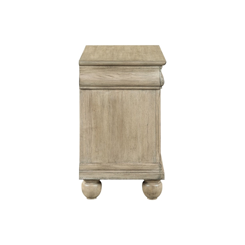 Pemberly Row 3 Drawer Nightstand with Louis Philippe Detail in Saddle Tan