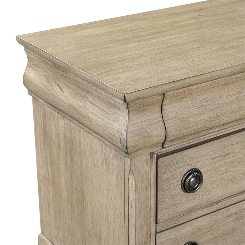 Pemberly Row 3 Drawer Nightstand with Louis Philippe Detail in Saddle Tan