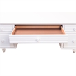 Pemberly Row Cottage Vanity Desk with Felt Lined Drawer in Oyster White