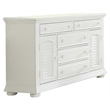 Pemberly Row 5 Drawer Dresser with 2 Louvered Doors in Oyster White