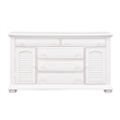 Pemberly Row 5 Drawer Dresser with 2 Louvered Doors in Oyster White