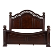 Pemberly Row King Poster Bed with Scrolled Metal Accents in Cognac