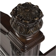 Pemberly Row King Poster Bed with Scrolled Metal Accents in Cognac