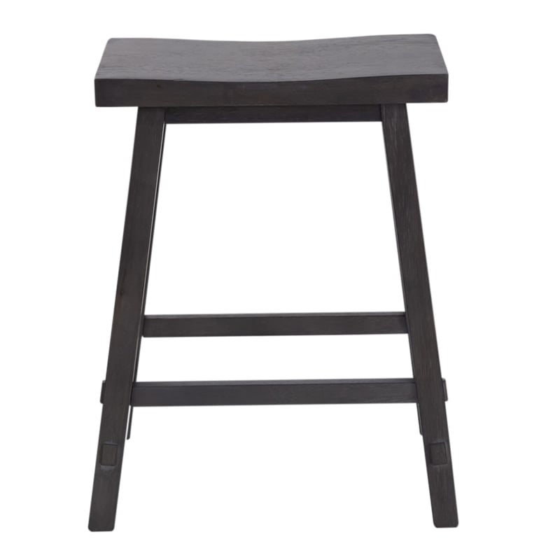 Pemberly Row 24 Inch Sawhorse Counter Stool with Contoured Seat in Slate