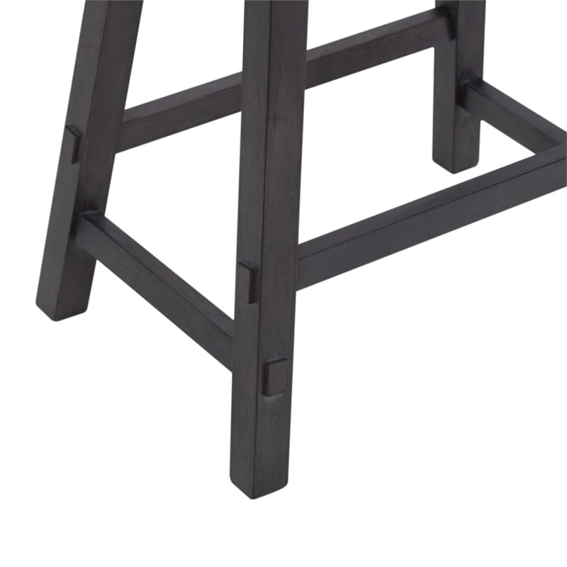 Pemberly Row 24 Inch Sawhorse Counter Stool with Contoured Seat in Slate