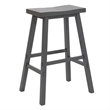 Pemberly Row 30 Inch Sawhorse Bar Stool with Contoured Seat in Gray